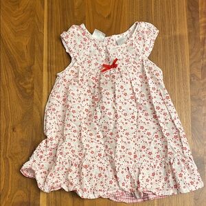 Koala Kids Pink Floral Dress with Red Bow